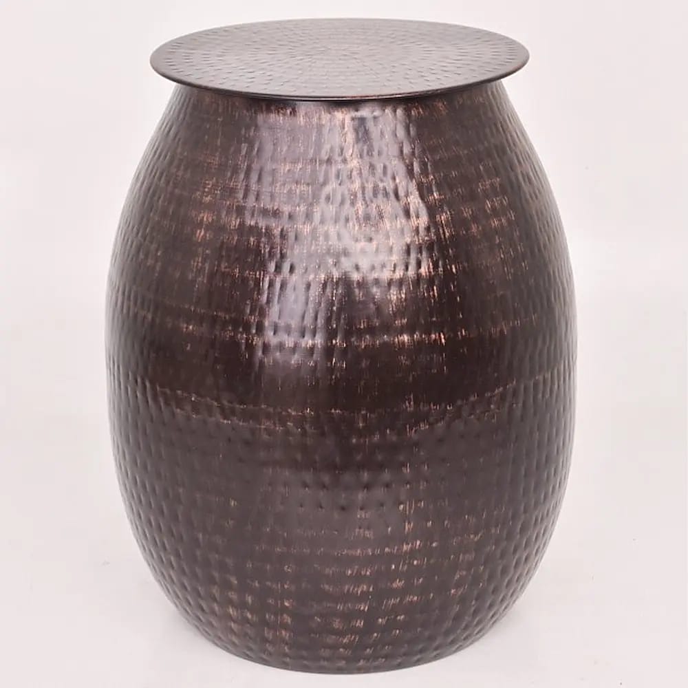 Hammered Metal Coffee Table and Side Table Set, Bronze