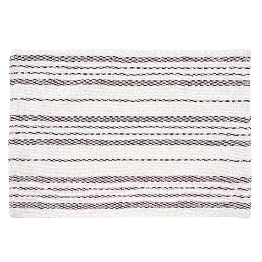 Cotton Farmhouse Striped Placemat, 13"x19"