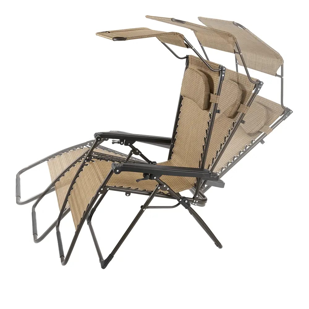 Oversized Zero Gravity Chair with Canopy, Tan