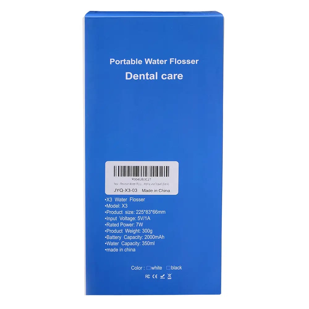 Rooman Portable Dental Water Flosser, Black, 350 ml