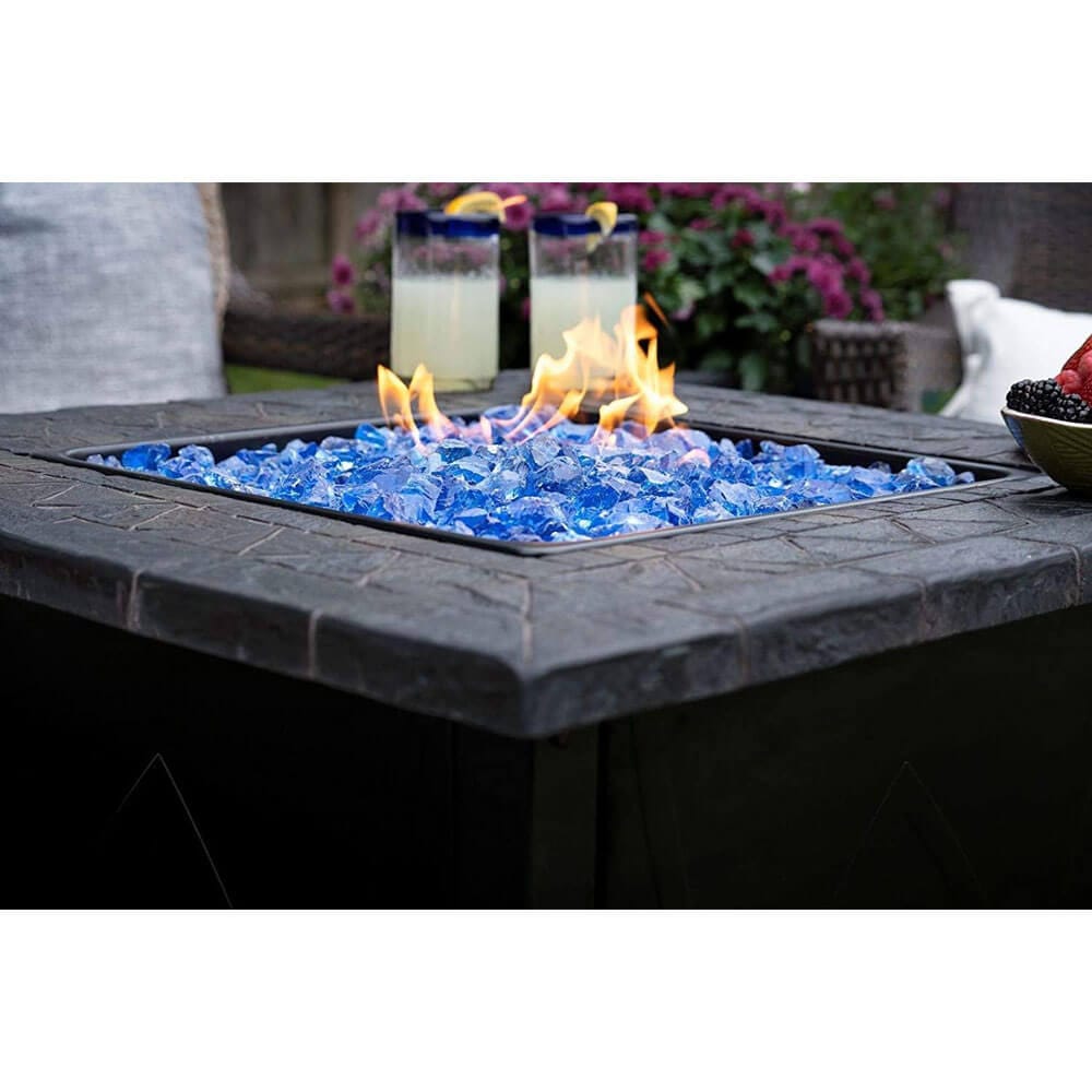 Endless Summer 30" Outdoor Propane Gas Fire Pit, 30,000 BTU, Blue Fireglass