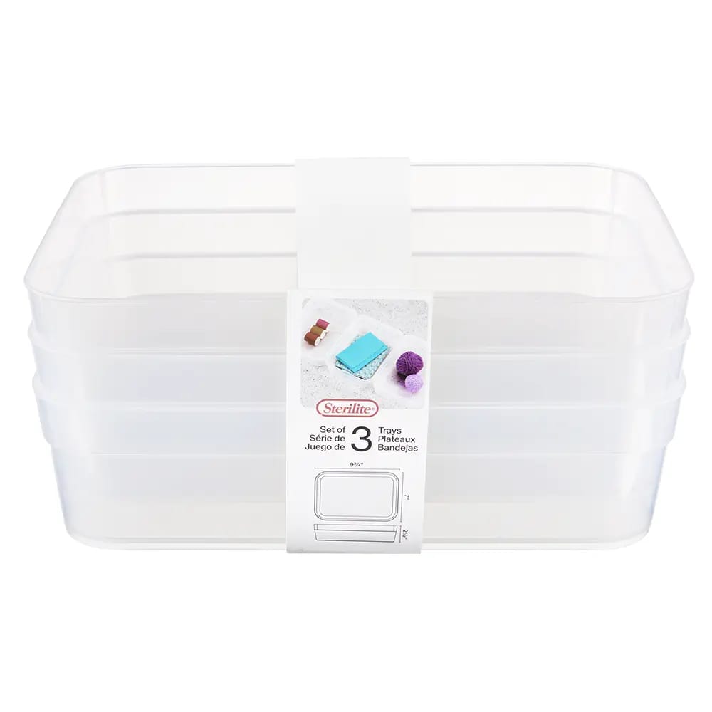 Sterilite Large Storage Trays, 3 Count