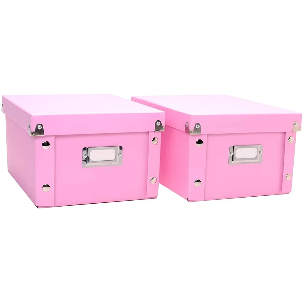 Snap-N-Store Small Storage Box, Pink/Rainbow, 2 Pack