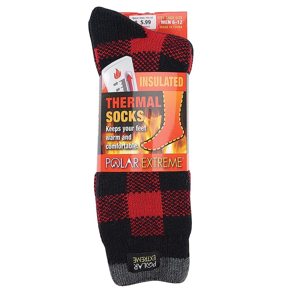 Polar Extreme Heat Men's Solid Black Socks - John's Crazy Socks