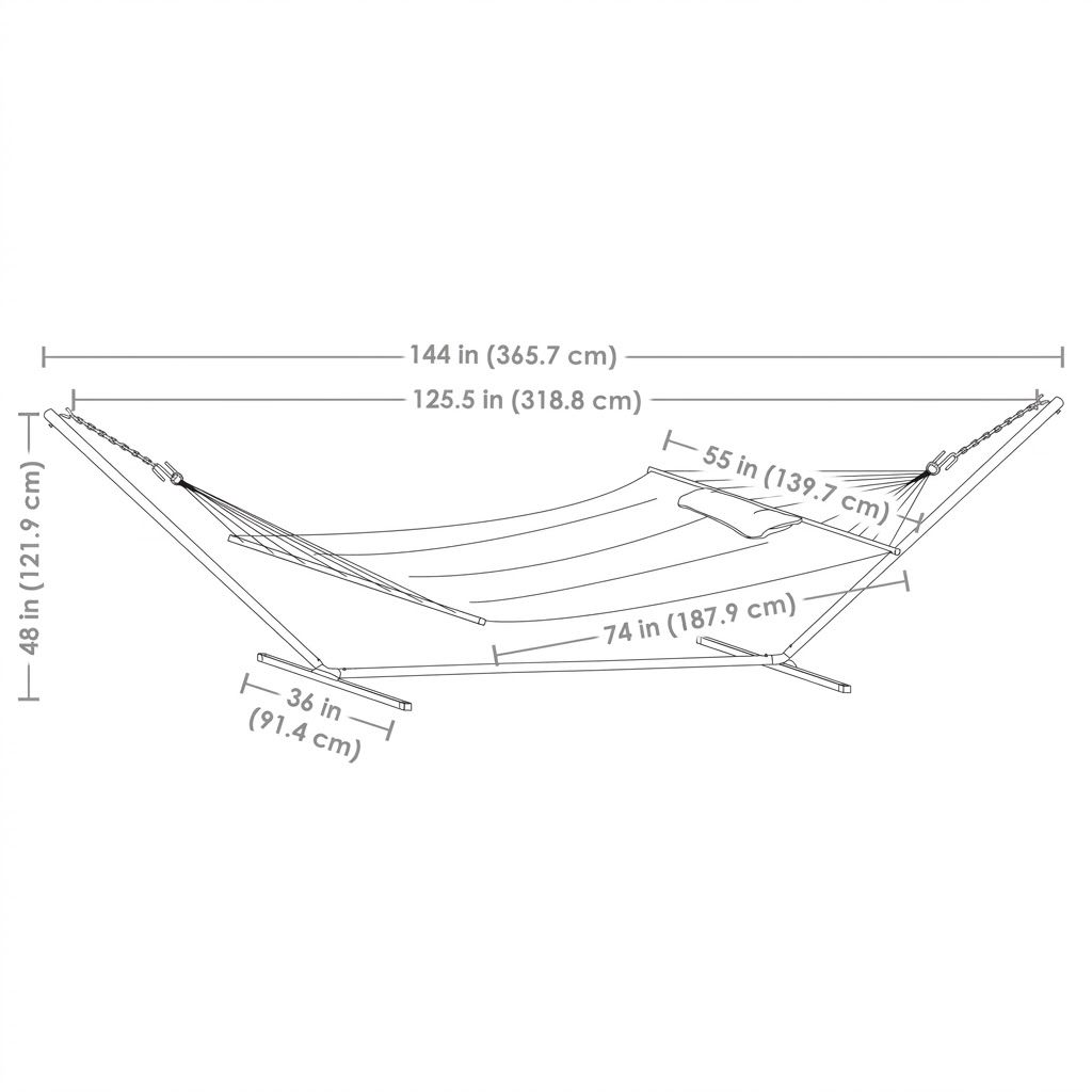 Sunnydaze 2-Person Outdoor Hammock with Stand, Blue/Green Stripe