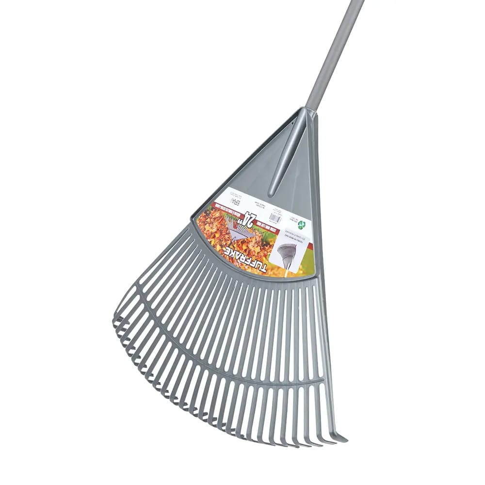 TuffRake Gray Leaf Rake, 24"
