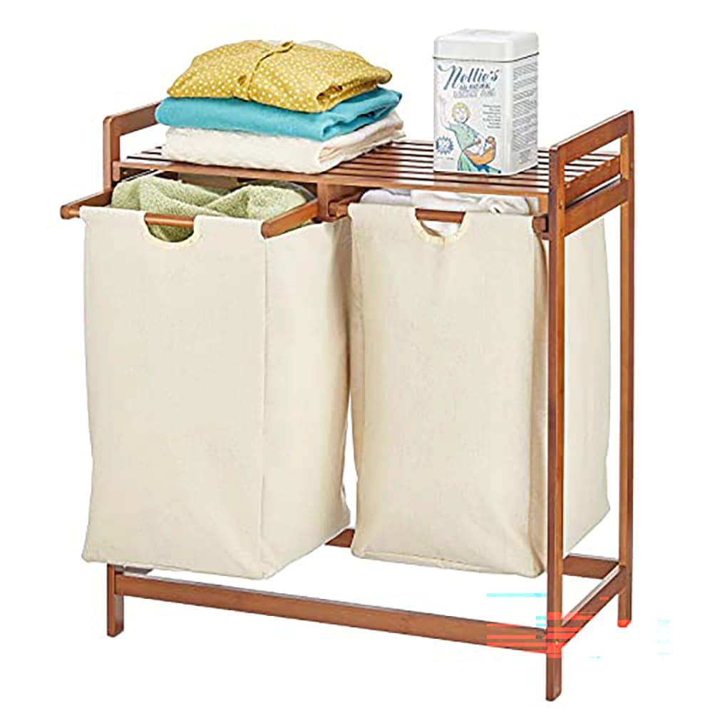 mDesign Freestanding Double Laundry Hamper
