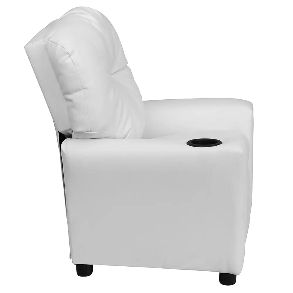 Flash Furniture Chandler Vinyl Kids Recliner, White