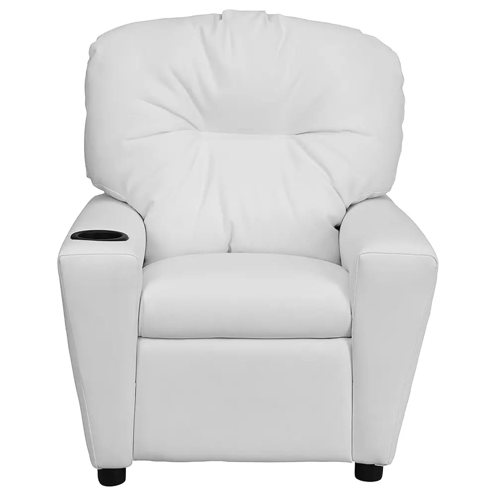 Flash Furniture Chandler Vinyl Kids Recliner, White