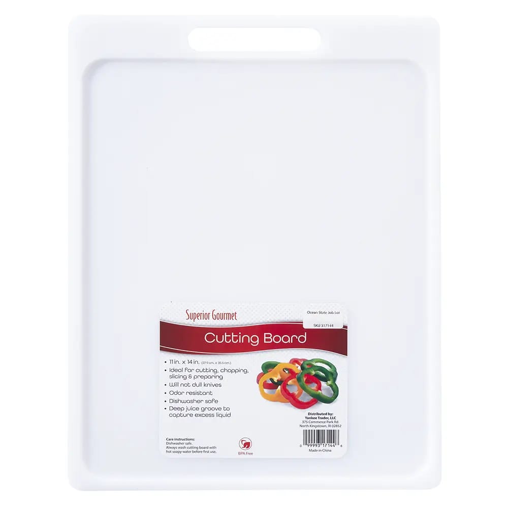 Superior Gourmet Plastic Cutting Board with Handle, 14"