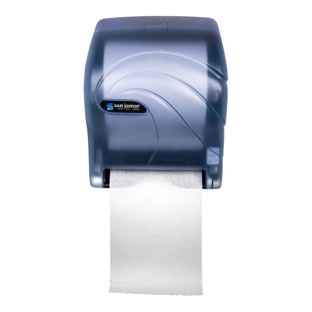 San Jamar Tear-n-Dry Essence Electric Touchless Roll Towel Dispenser, Arctic Blue