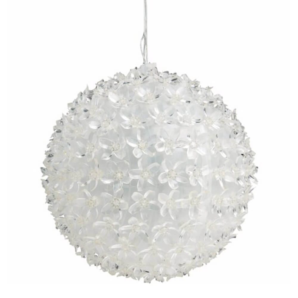 Alpine 8" Twinkling Sphere Christmas Ornament with Blue & Cool White LED Lights