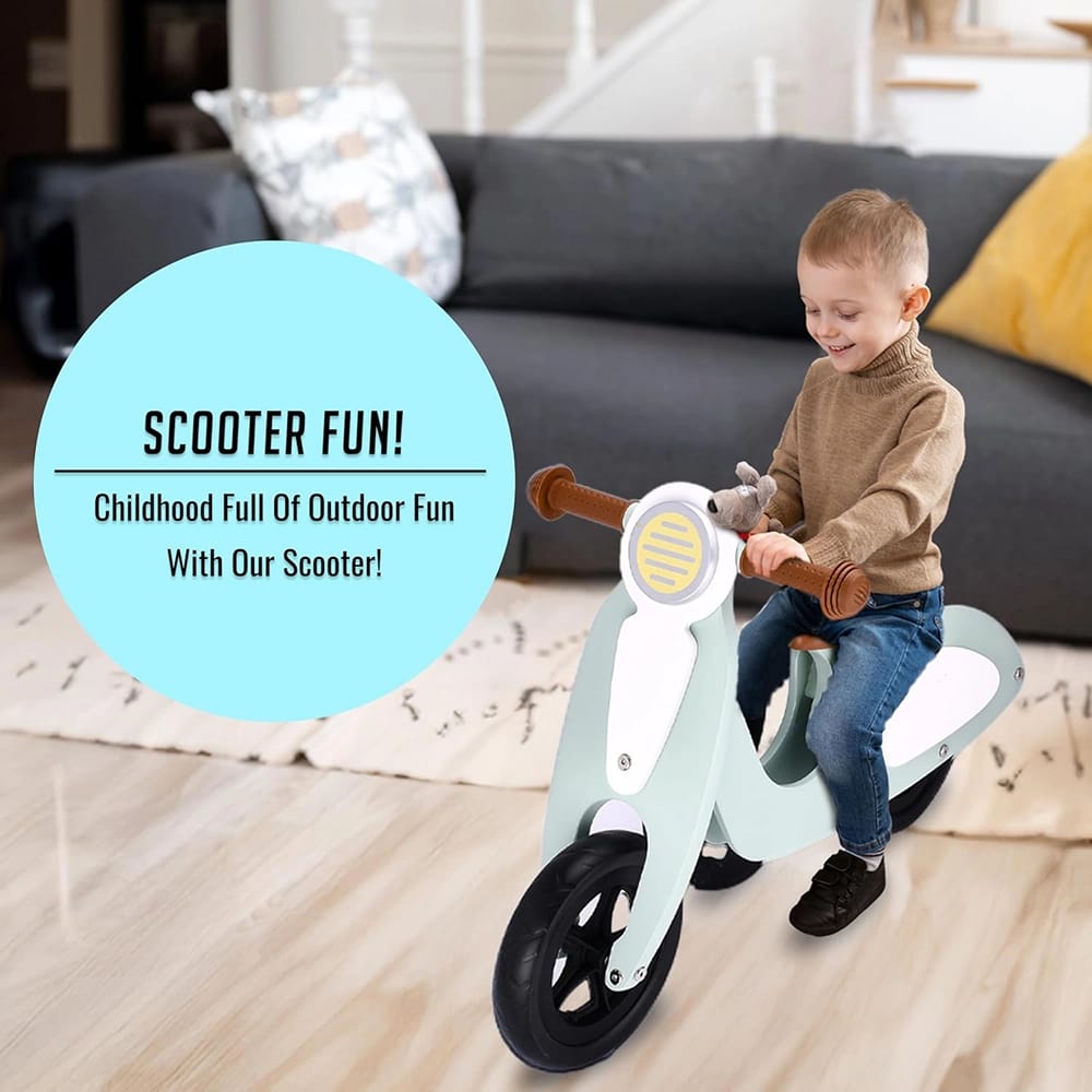 LAVA Sport Wooden Vespa Balance Bike, Mint