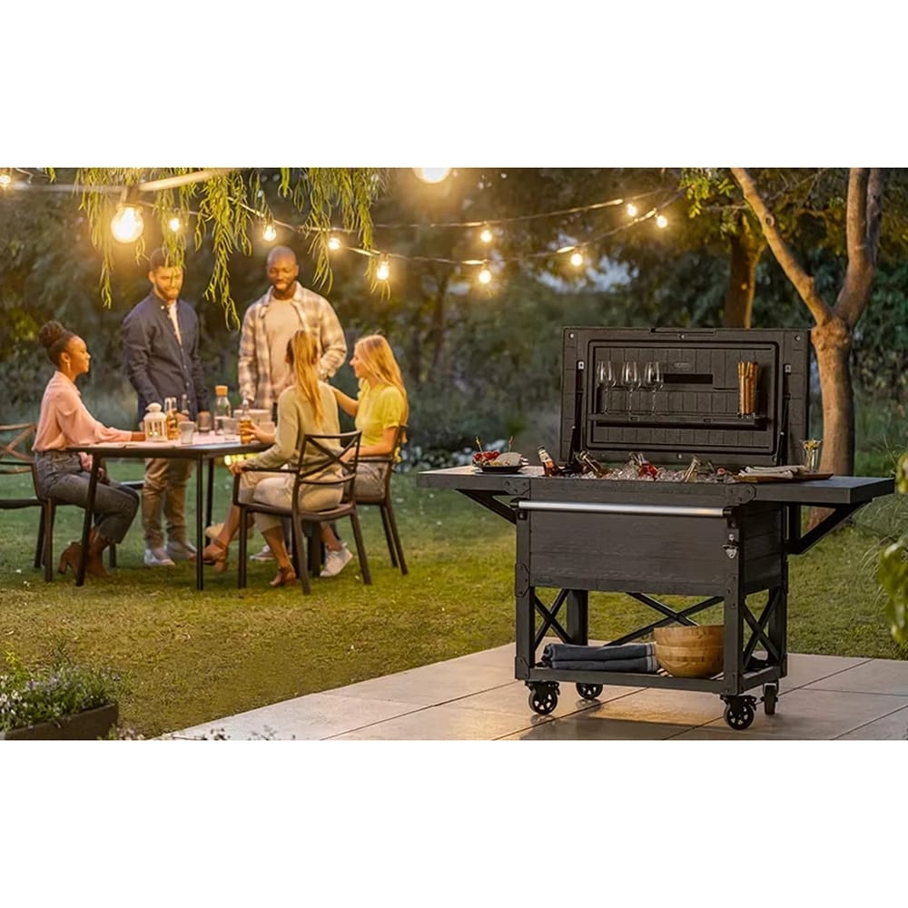 Keter Patio 22.5-Gallon Cooler & Beverage Cart, Graphite
