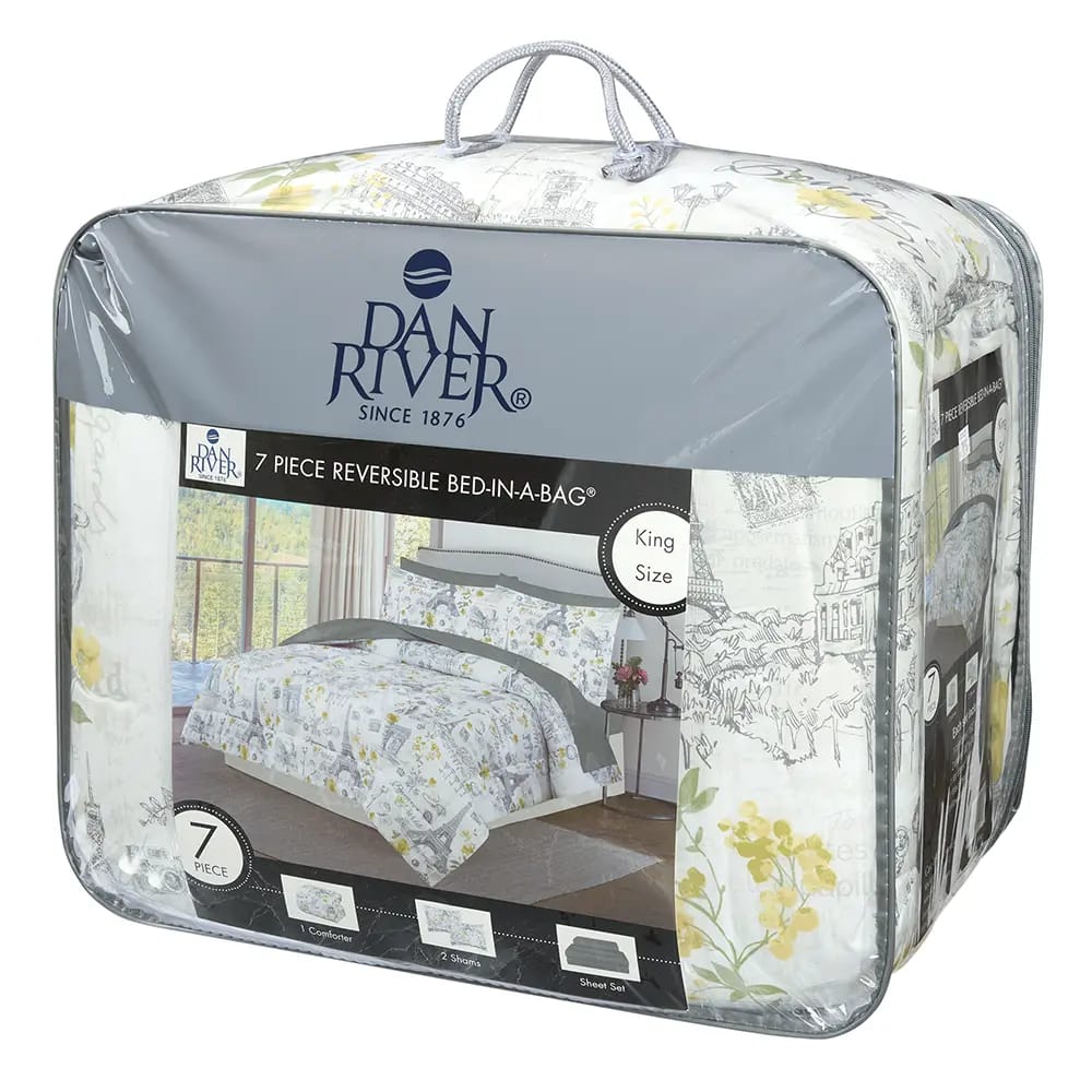 Dan River 7-Piece Reversible Bed In A Bag, King Size