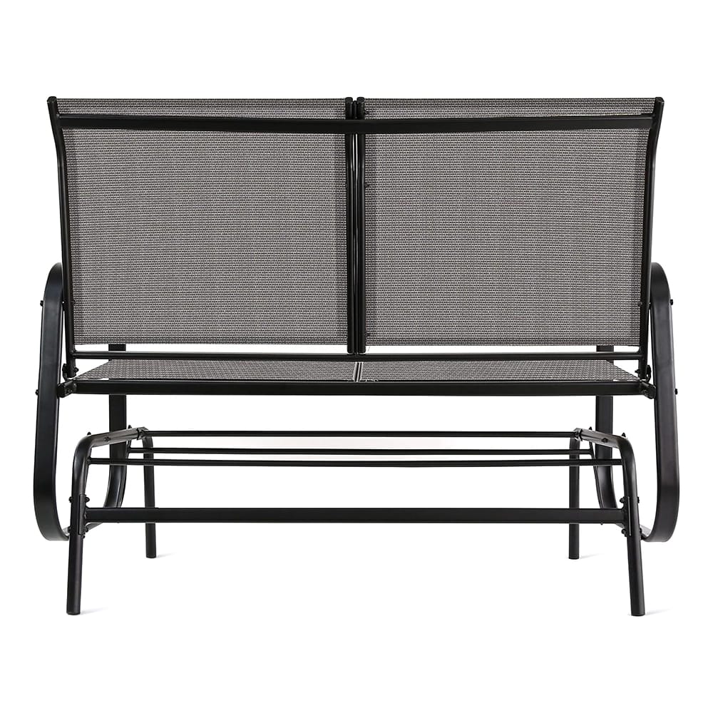 2-Person Patio Sling Glider Chair, Black