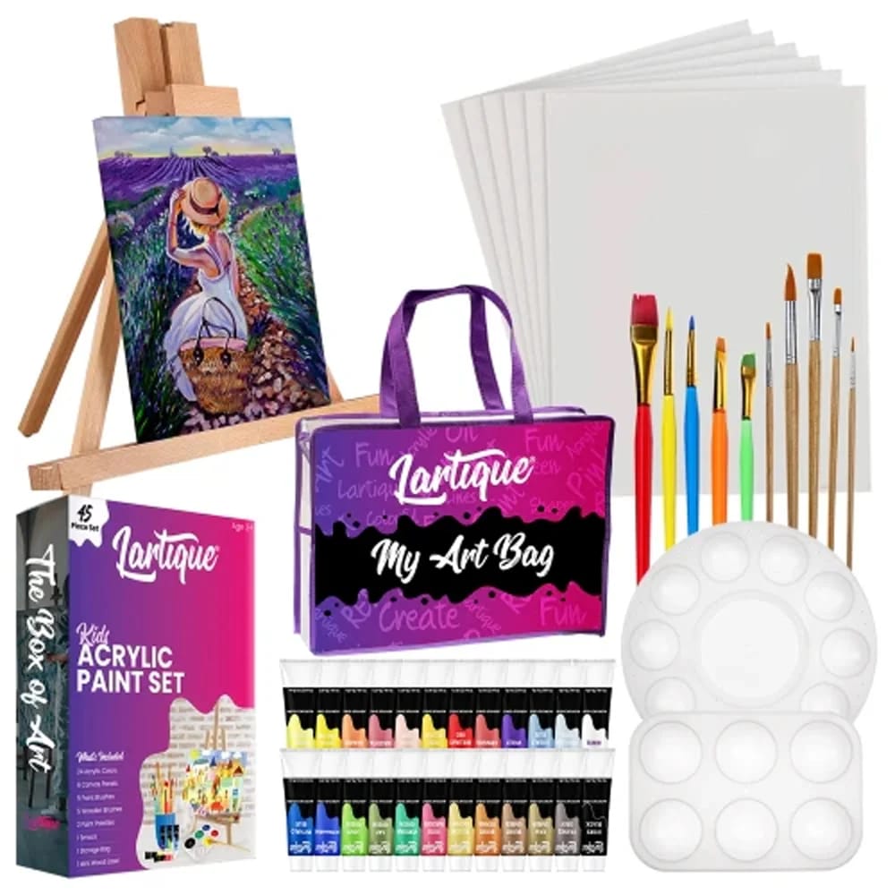 Lartique Kids Acrylic Paint Kit, 45-Piece Set