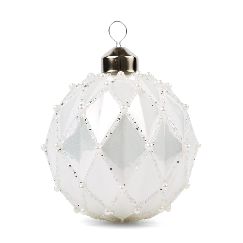 Famous Brand Crystal Christmas Glass Ornament Set, 12 Pack
