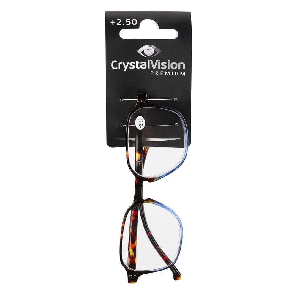 Crystal Vision Brights Premium Reading Glasses, +2.50