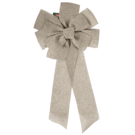 Jingle Time Faux Burlap Christmas Bow, 13.5" x 27.5"