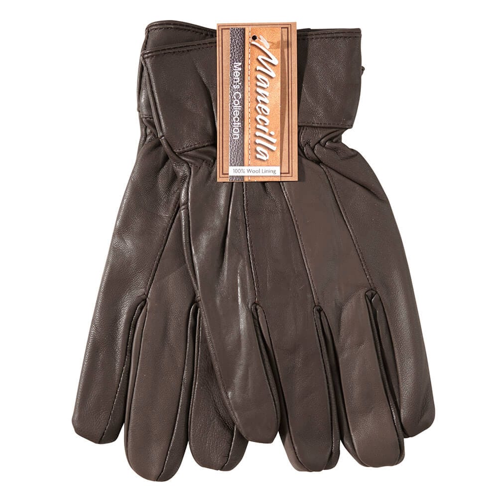 Manecilla Men's Leather Gloves, Brown
