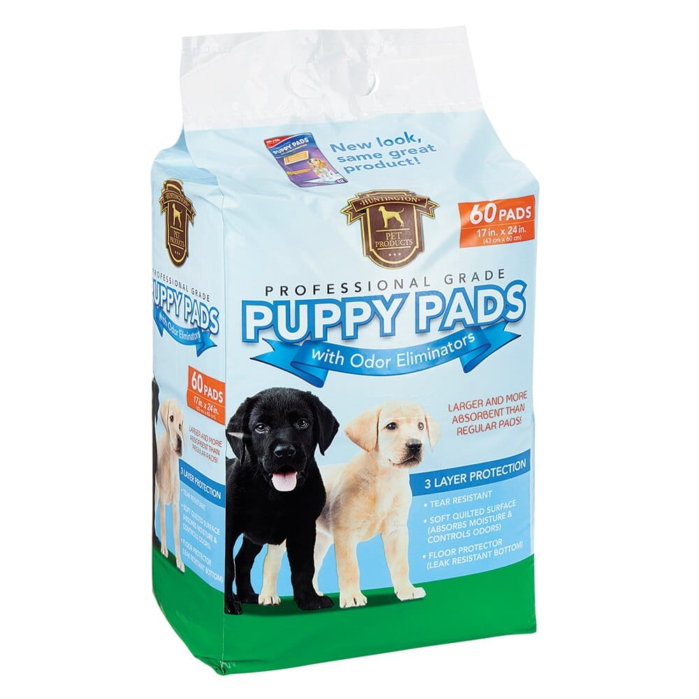 Huntington Pet Products Professional Grade 17"x24" Puppy Pads with Odor Eliminators, 60 Count