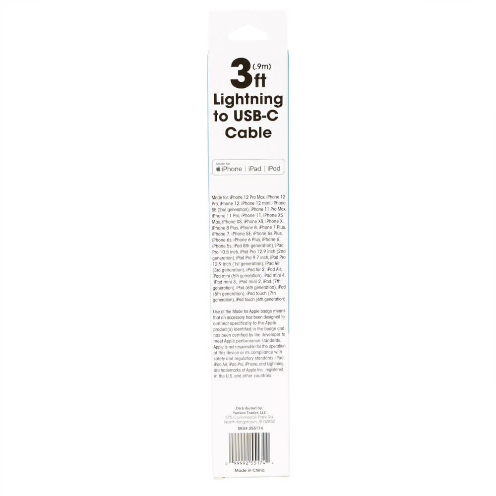 TechBunch Lightning to USB-C Charging Cable, 3'