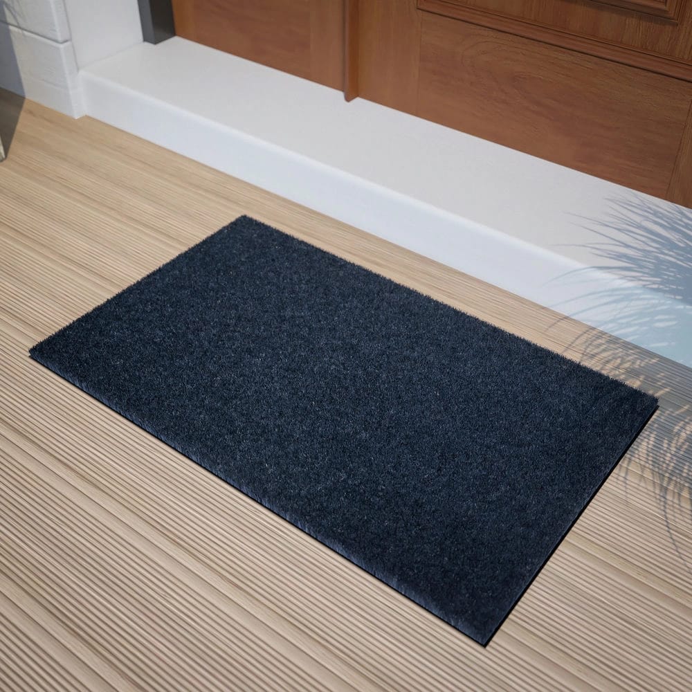 Flash Furniture Indoor/Outdoor Coir Doormat, 18" x 30", Navy