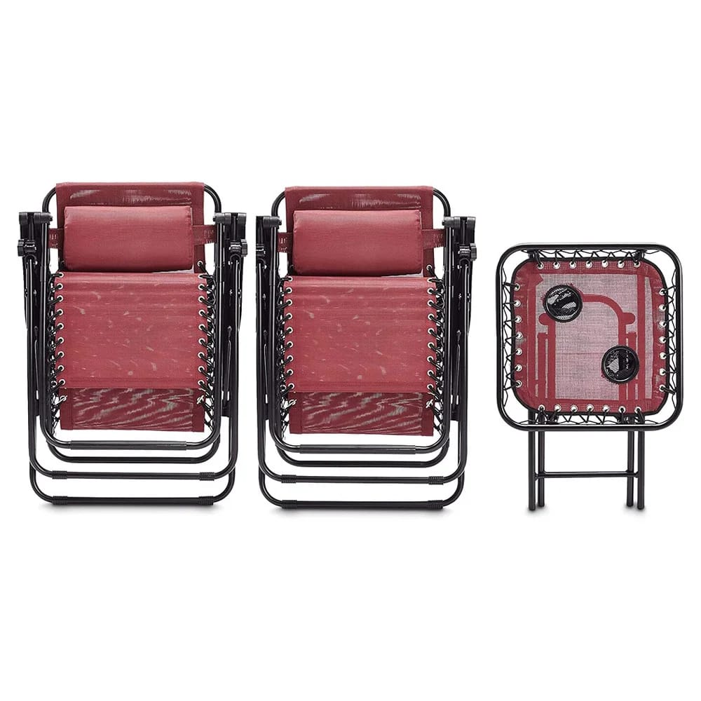 Zero Gravity Chairs with Side Table, 3 Piece