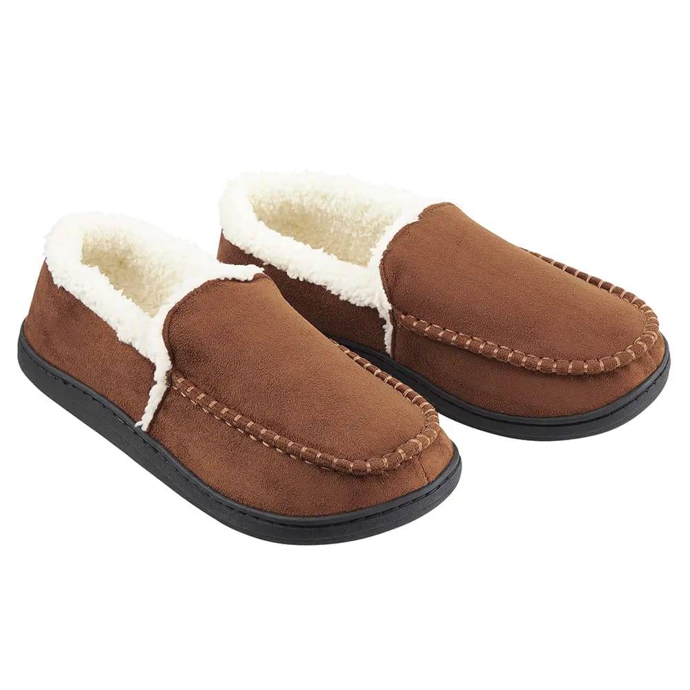 Dockers Men's Memory Foam Venetian Moccasin Slipper, Tan