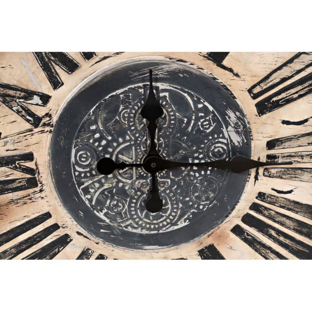 Jofran Furniture 30" Antique Wooden Clock with Aluminum Dial, Cream