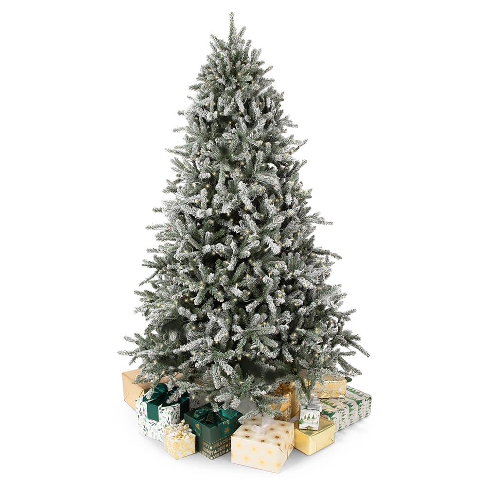 Famous Brand 7' Pre-Lit Frosted Blue Spruce Tree