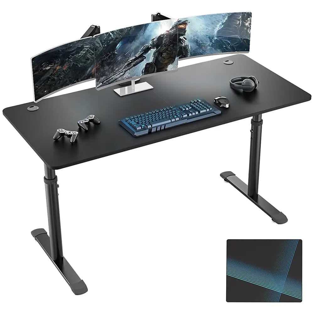 Eureka Ergonomic Height Adjustable Computer Desk, Black