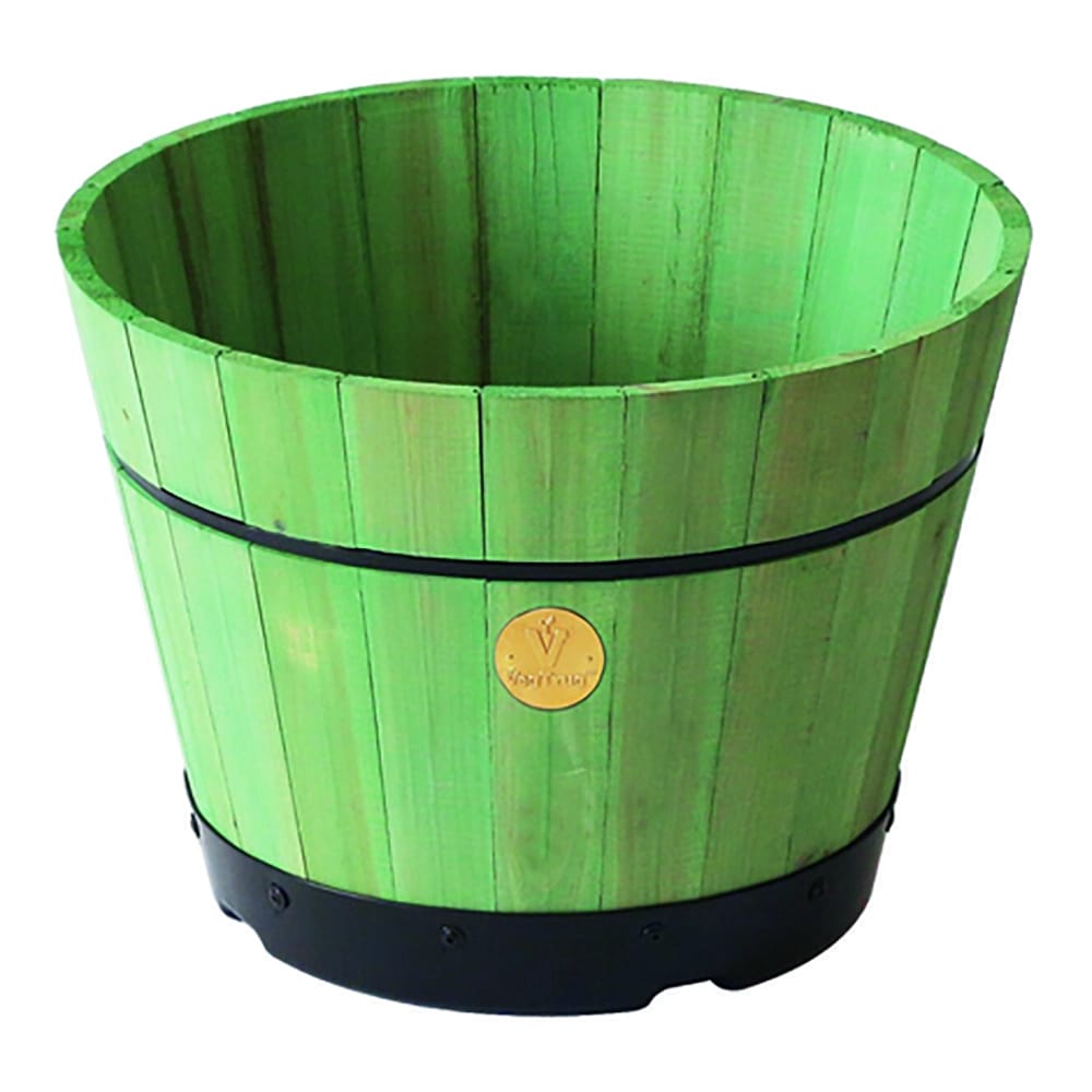 VegTrug Sage Green Whisky Barrel Planter, 18in.