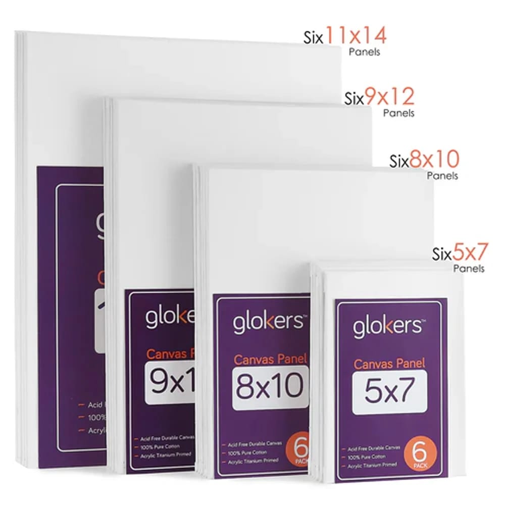 Glokers Canvas Panels Painting Kit, 43-Piece Set