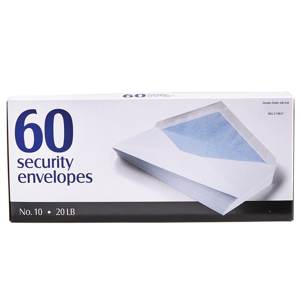 Office Supplies Security Envelopes, 60-Count