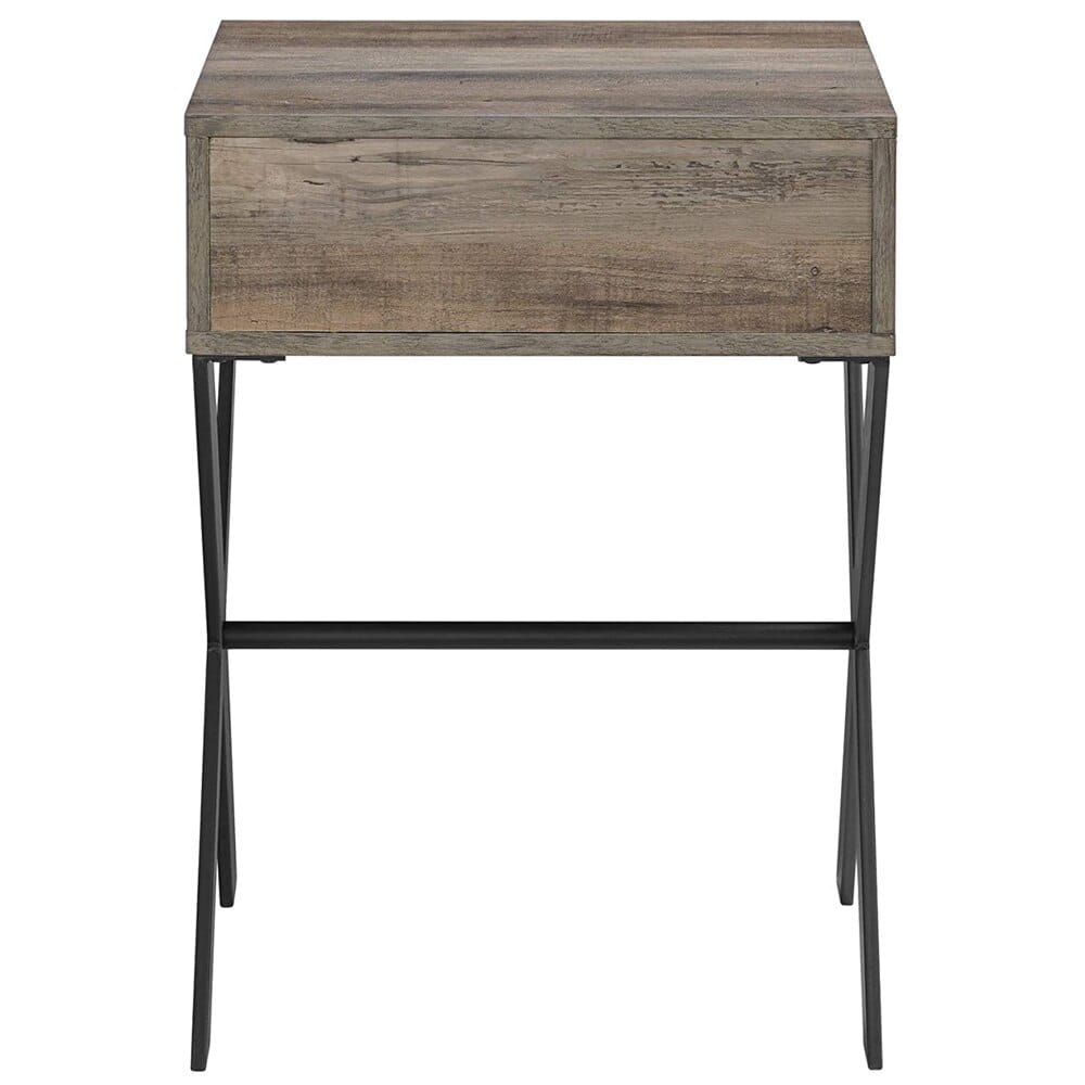 Walker Edison X-Leg Side Table, Gray Wash