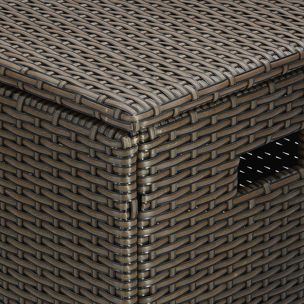 National Outdoor Living 55" Resin Wicker Deck Box, Dark Brown