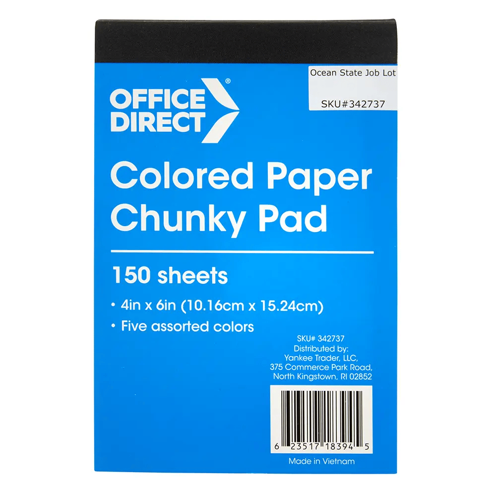 Office Direct Colored Paper Chunky Pad, 150 Sheets, 4" x 6"