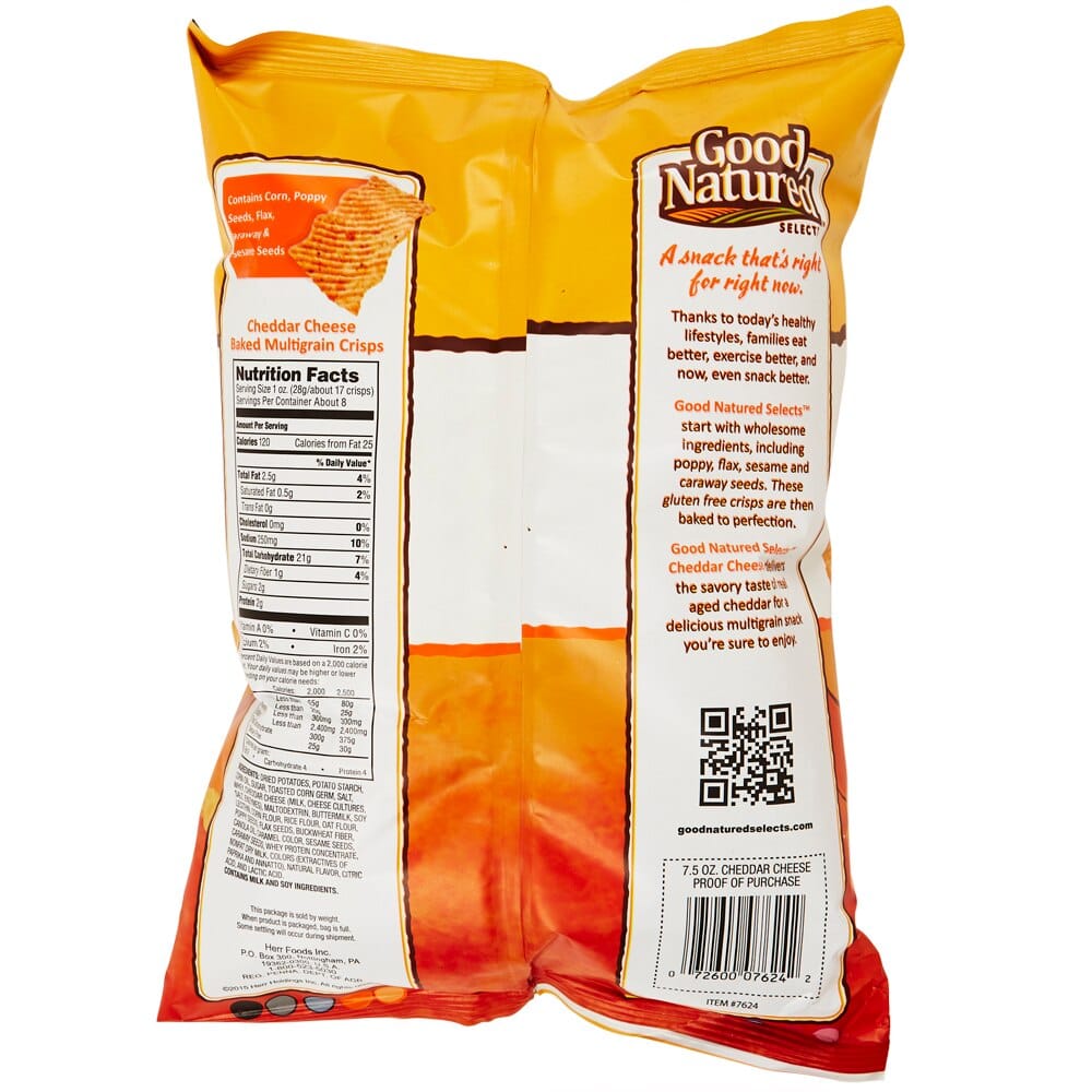 Good Natured Selects Baked Multigrain Cheddar Cheese Crisps, 7.5 oz