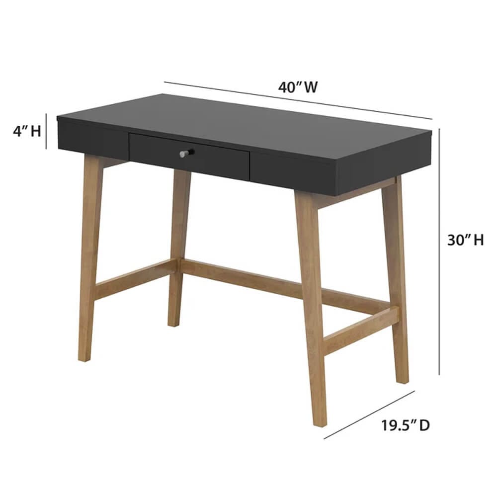 Twin Star Home Aprill 40" Desk, Black/Brown