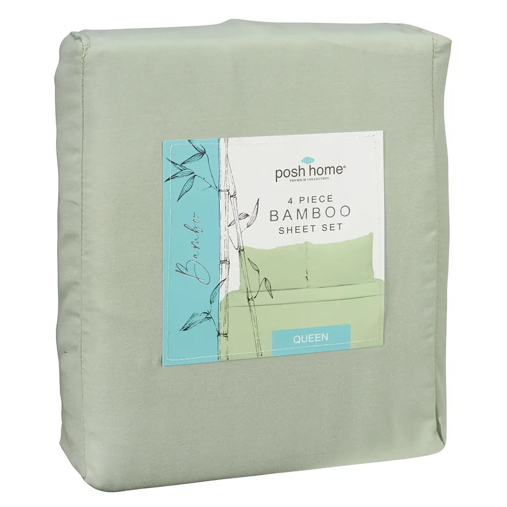 Posh Home 4pc Bamboo Sheet Set, Queen