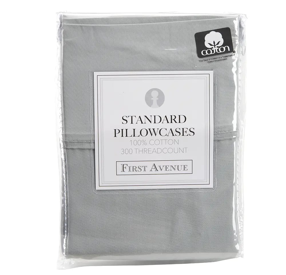 First Avenue Standard Pillowcases, 300 Thread Count, 100% Cotton
