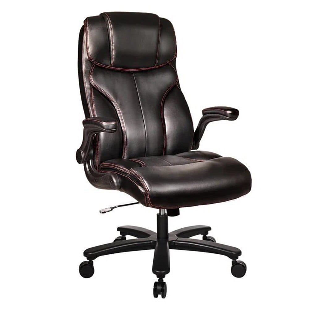 Mecor High-Back Faux-Leather Executive Office Chair, Black