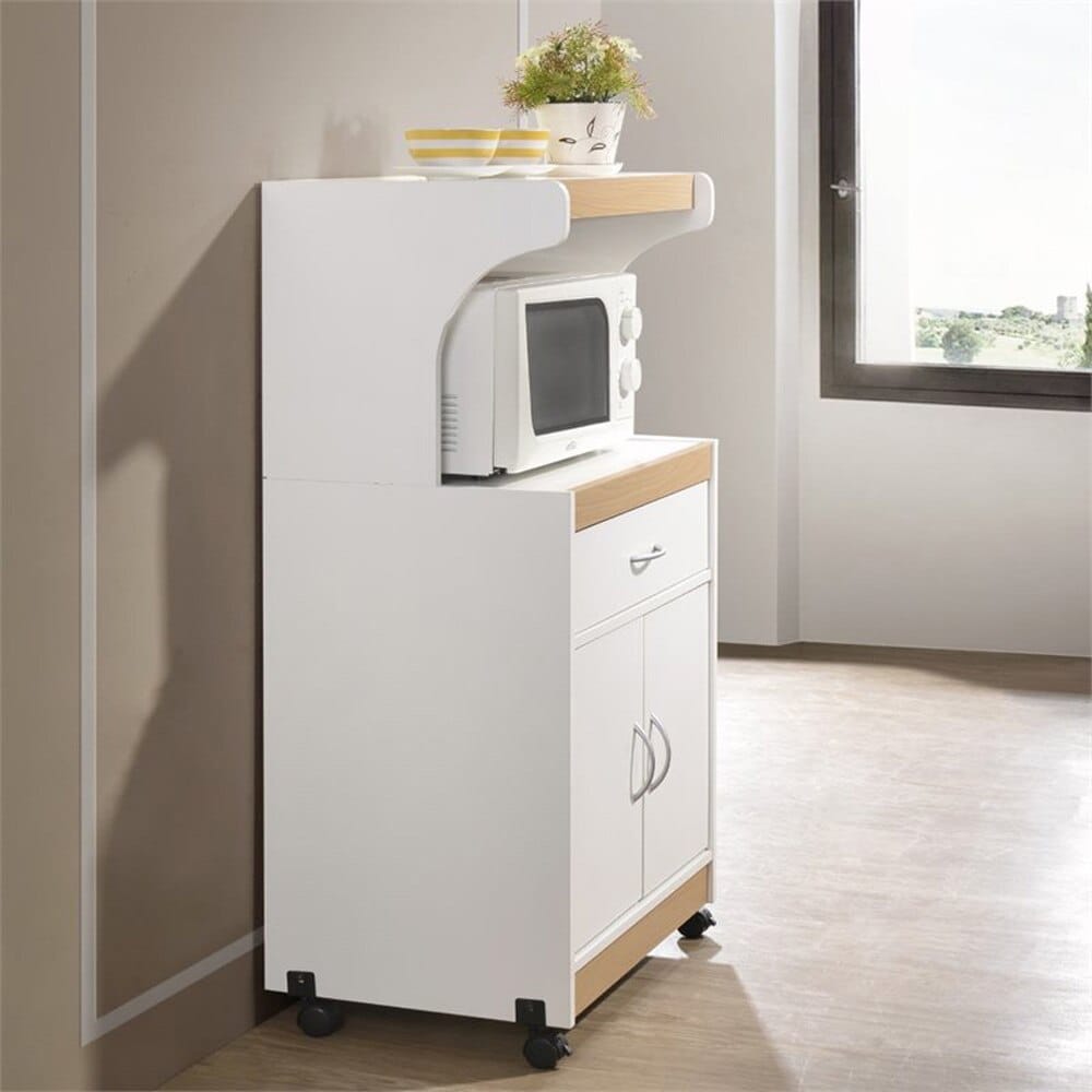Hodedah Microwave Kitchen Cart