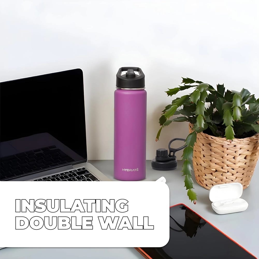 HYDRATE 24 oz Water Bottle, Purple