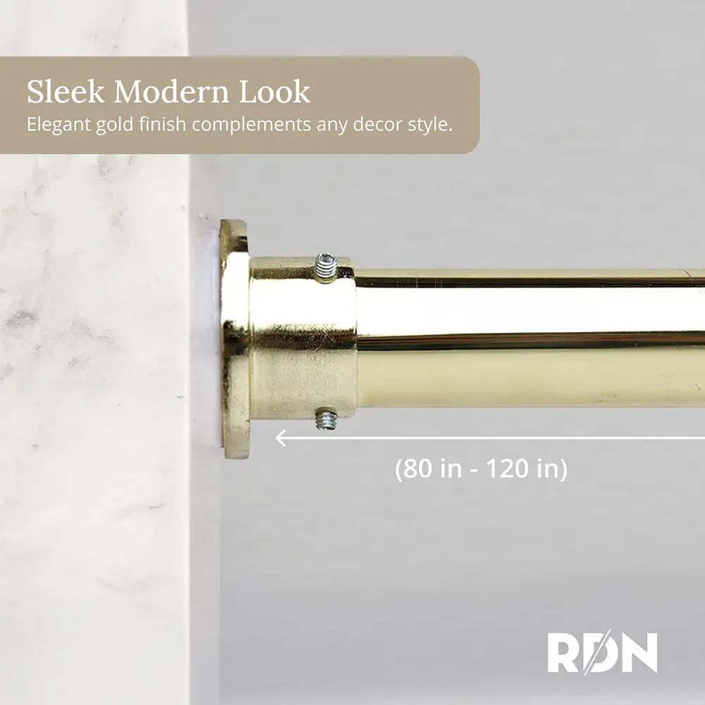 Room/Dividers/Now Tension Curtain Rod, 80"-120", Gold