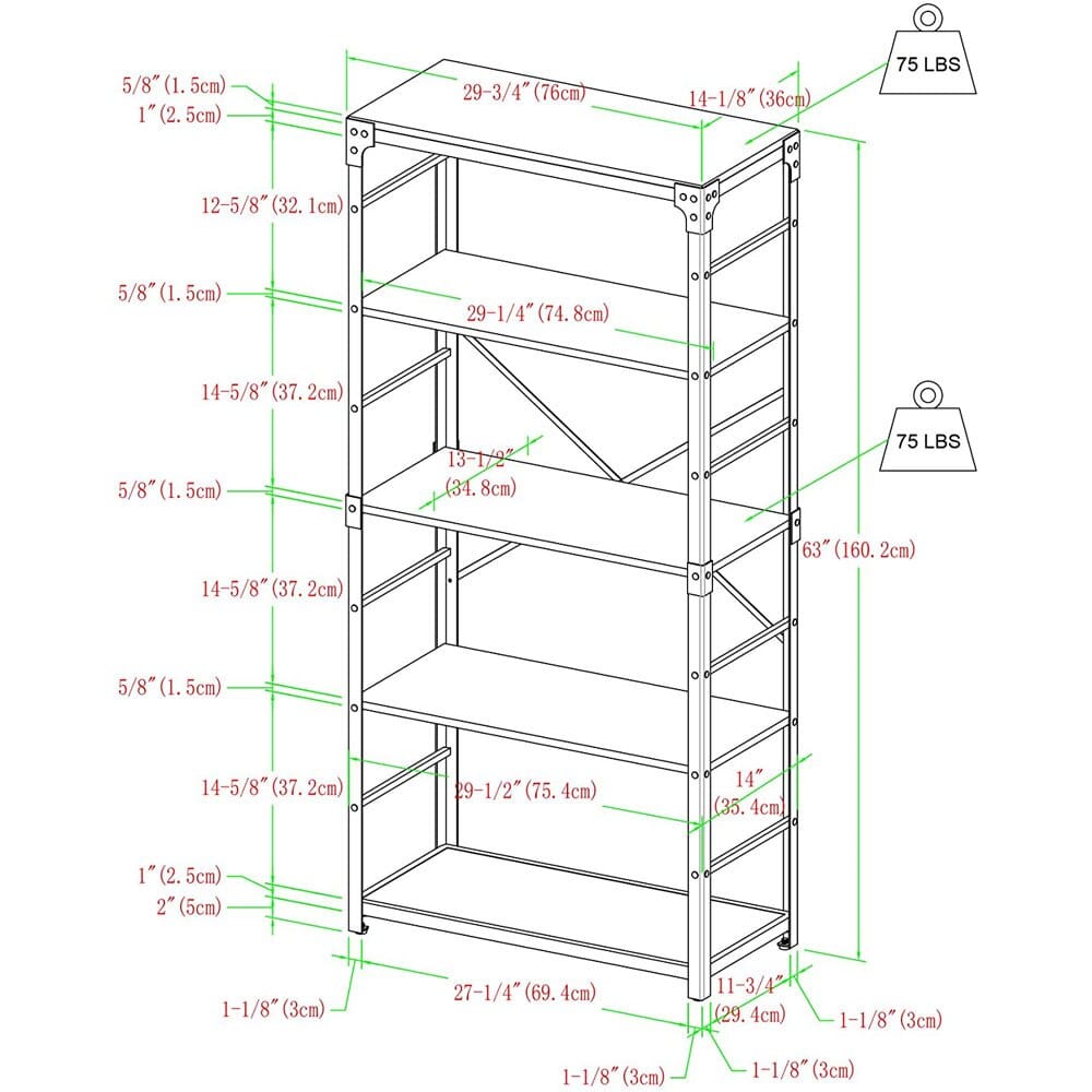 Walker Edison Urban Industrial Angle Iron Bookshelf, Barnwood