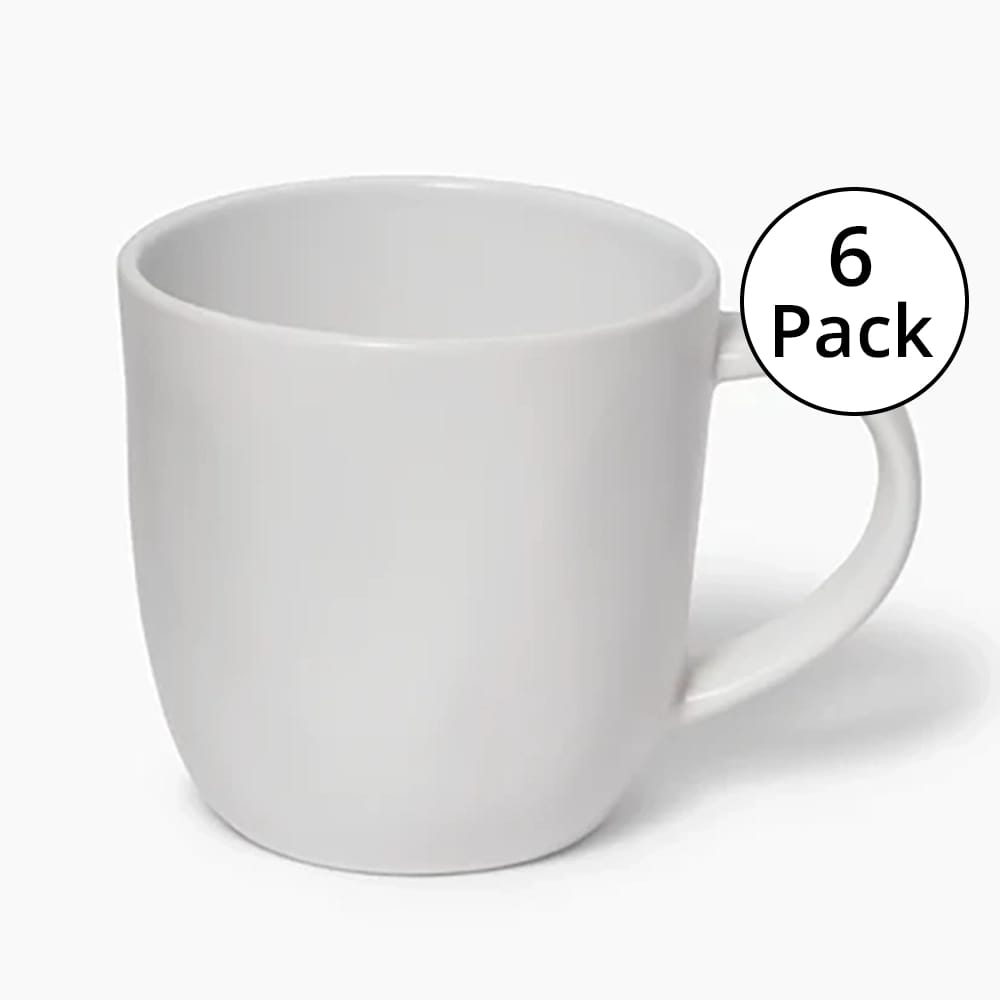 Leeway Mug, Solid White, Set of 6