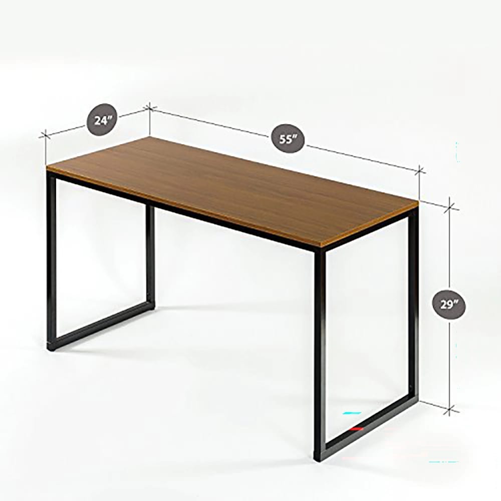 Zinus 55" Metal Desk, Brown/Black